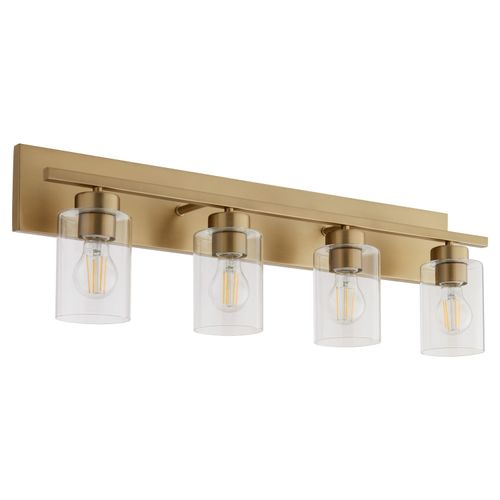 Aged Brass Four Light Vanity from the Carter Collection