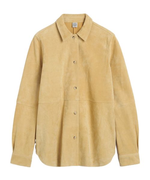Long-sleeved suede shirt