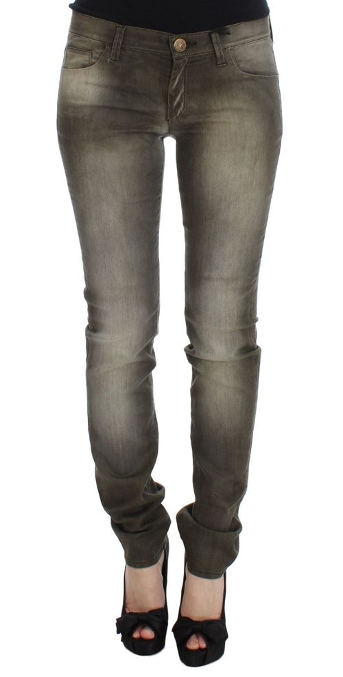 Cotton Blend Slim Fit Jeans — Gray