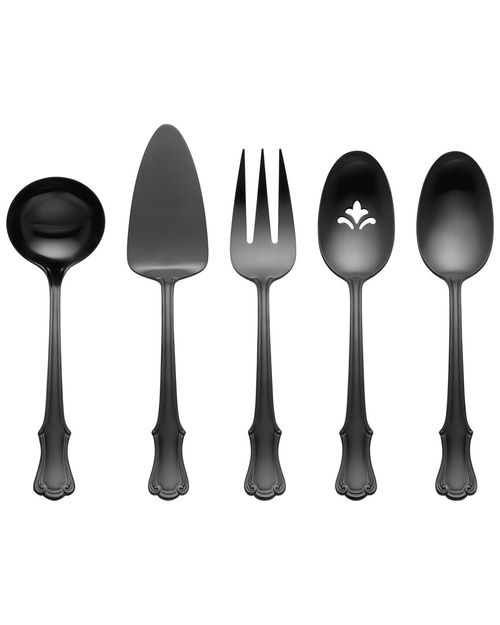 James Street Satin Black 5 Piece Hostess Set