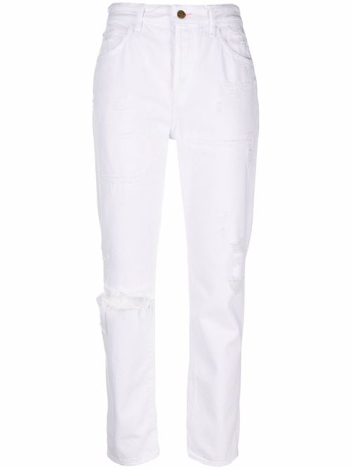 Slim-cut ripped jeans - White