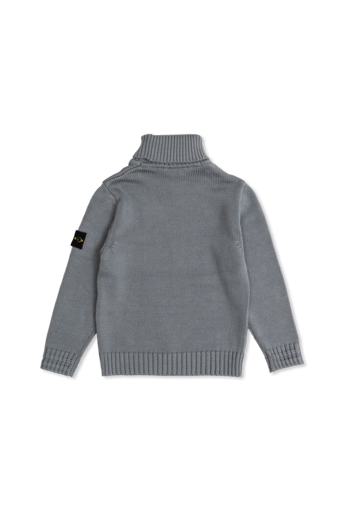 Turtleneck With Logo Patch, Unisex, Grey