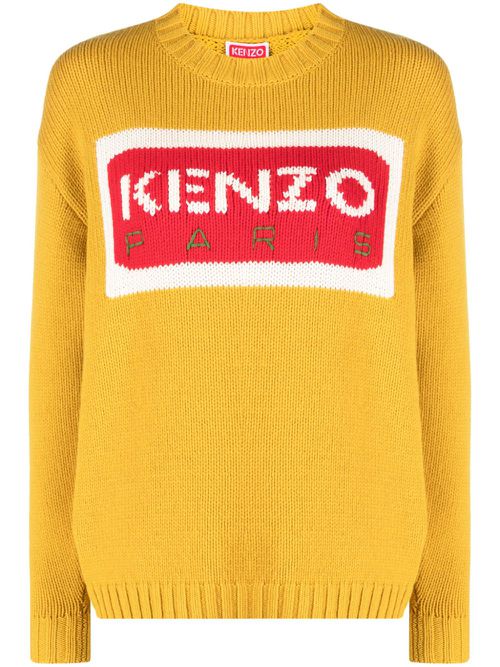 Intarsia-knit logo jumper - Yellow