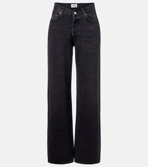 V-Waist Baggy high-rise wide-leg jeans