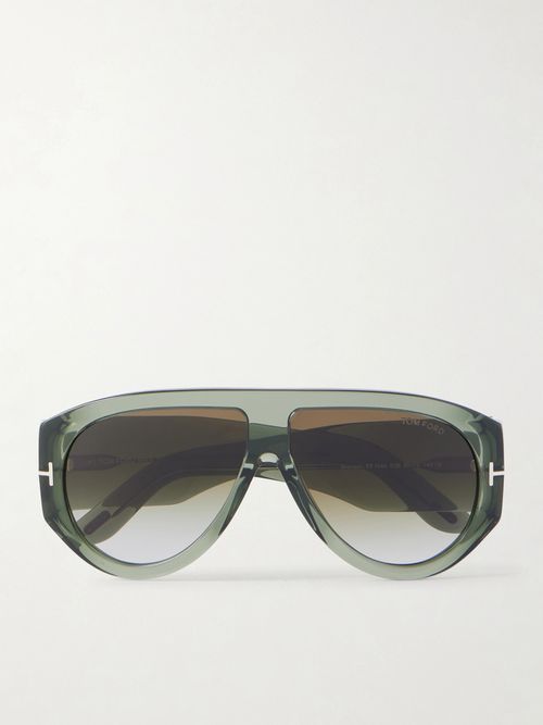 Bronson D-frame Tortoiseshell Acetate Sunglasses - Green