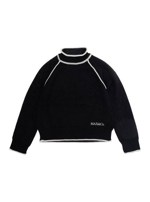 Logo-Embroidered Wool Blend Sweater — Black
