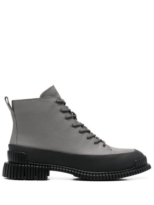 Logo lace-up ankle boots - Grey