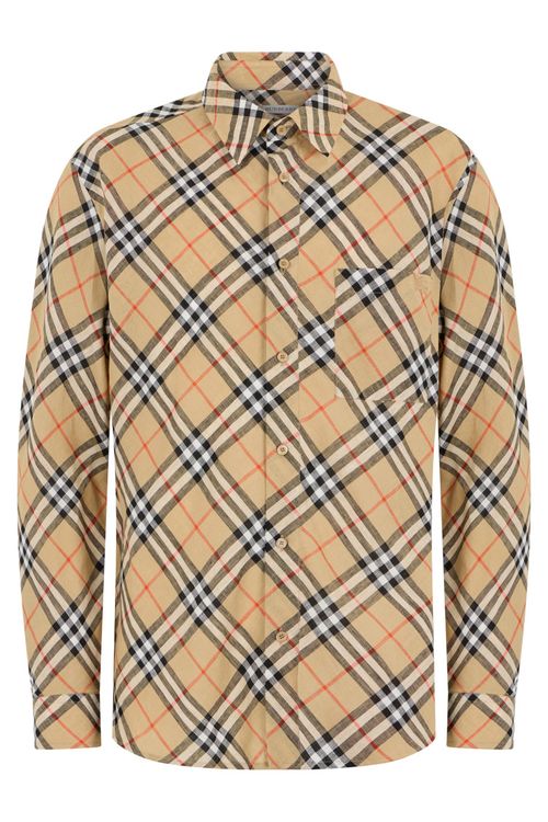 Beige Regular Check Shirts