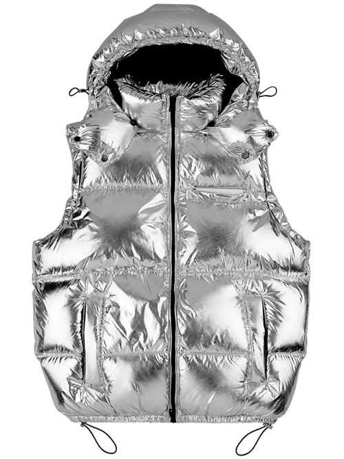 Wordmark puffer vest - Silver