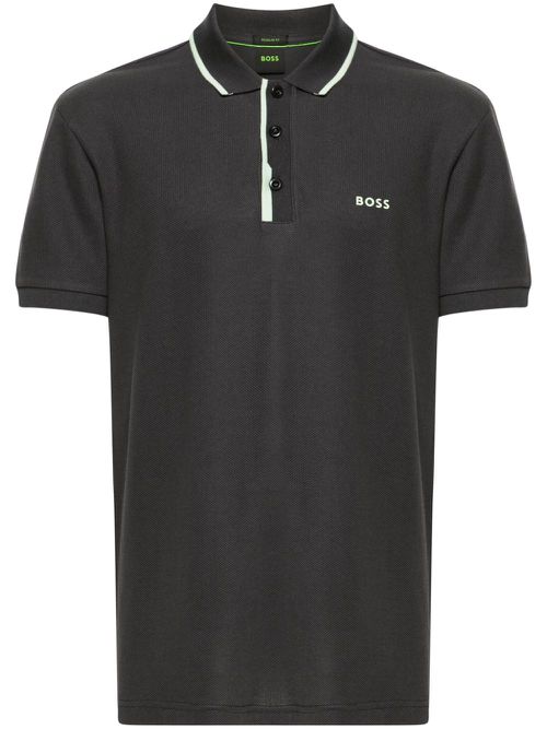 Logo-appliqué cotton polo shirt - Grey
