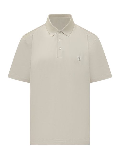 Beige Solid Shirt Collar Polo
