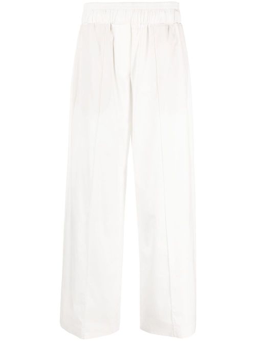 Exposed-seam palazzo trousers - White