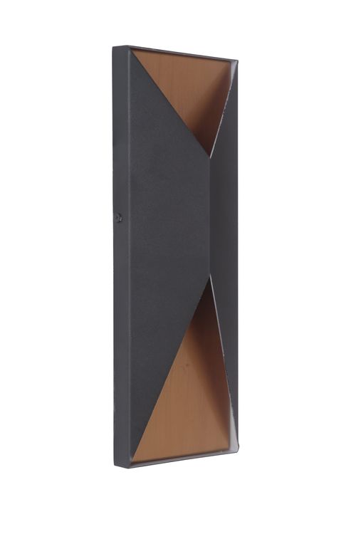 Textured Black Satin Brass LED Outdoor Pocket Sconce from the Peak Collection