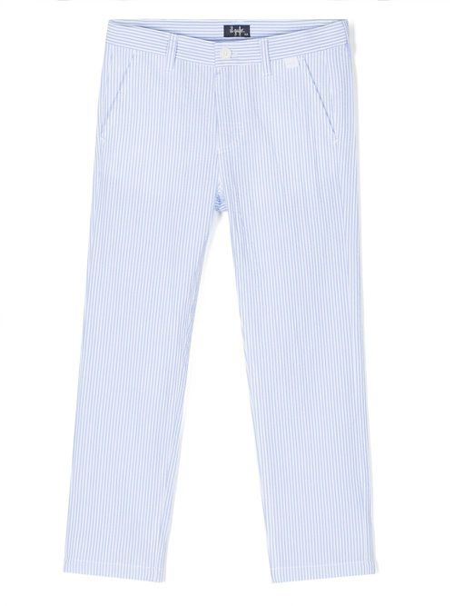 Vertical-stripe pattern trousers - Blue