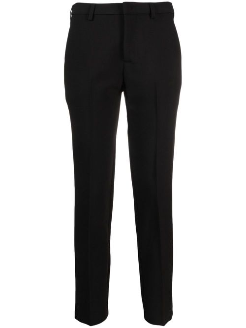 Pressed-crease slim-fit trousers - Black