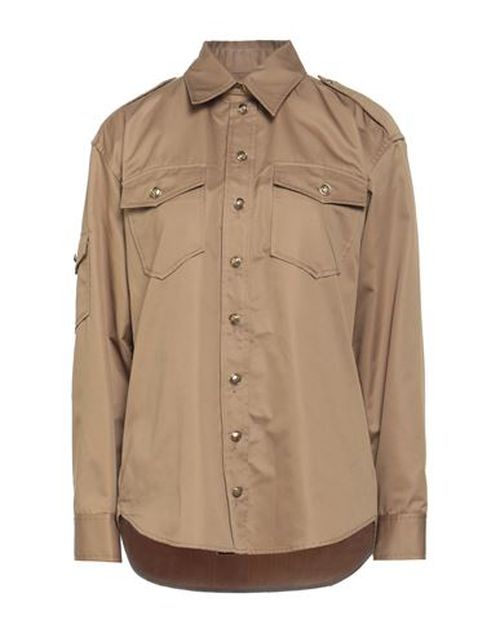 Woman Shirt Camel Size 3 Cotton, Polyester