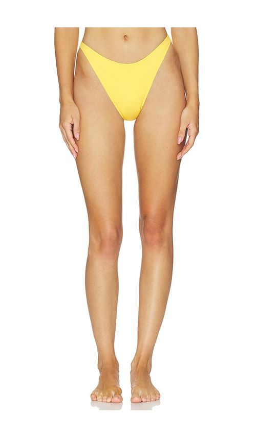 Heavy Manners High Cut Full Bikini Bottom in Yellow. - S also in XS, M