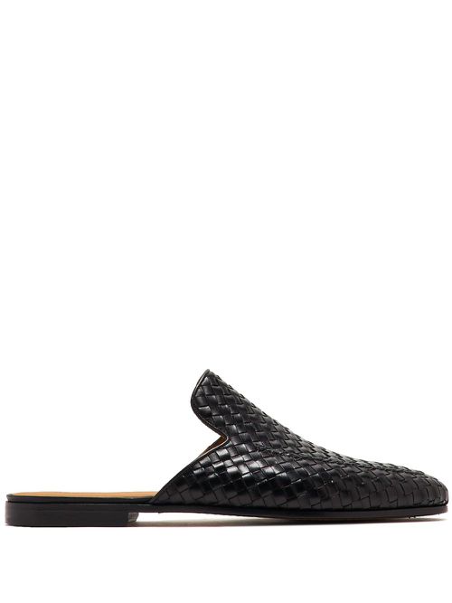 Leather slippers - Black