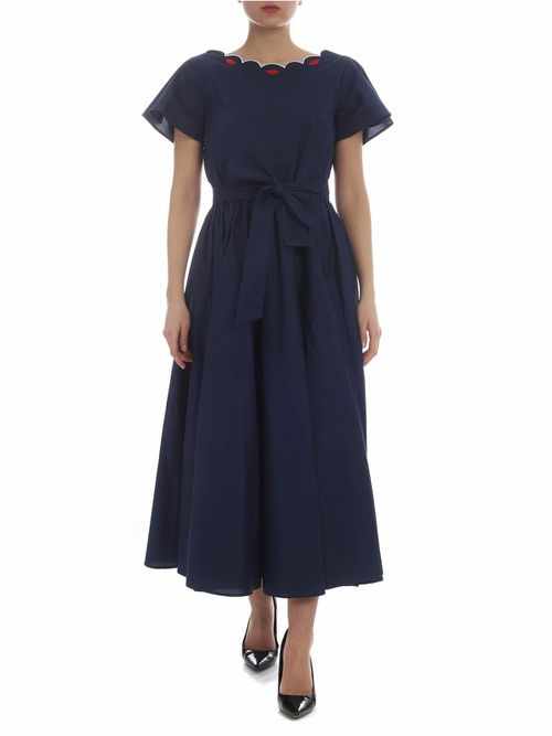 Olbia embroidered bell dress in blue