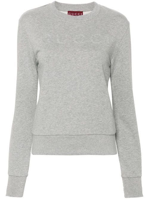 Logo-embossed cotton sweatshirt - Grey