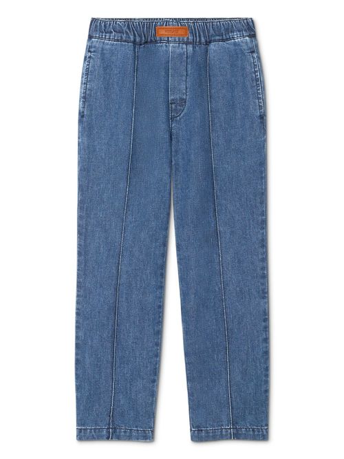 Straight-leg cotton jeans - Blue