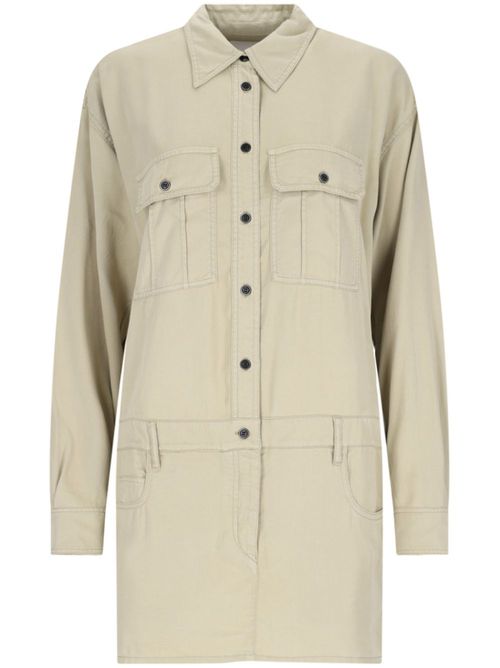Button-down shirt dress - Green