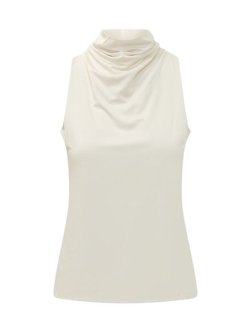 White Cowl Neck Top