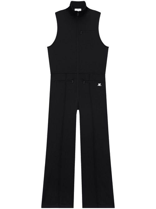 High-neck sleeveless jumpsuit - Black