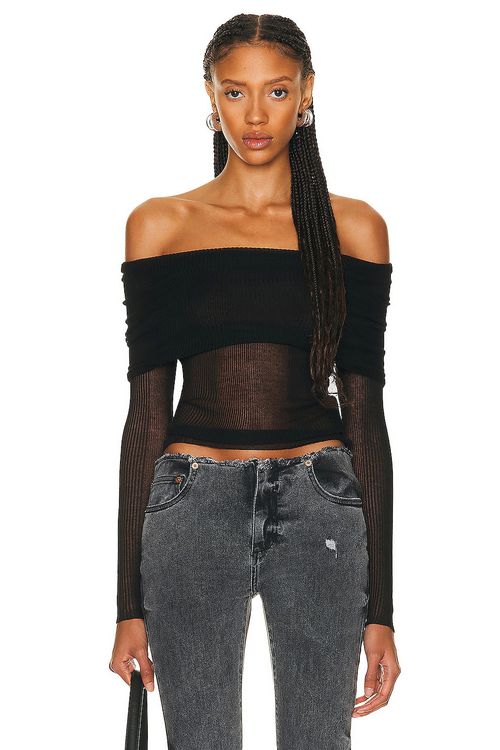 SER.O.YA Idalia Top in Black - Black.  S also in