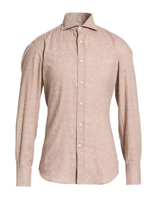 Man Shirt Light brown Size M Cotton