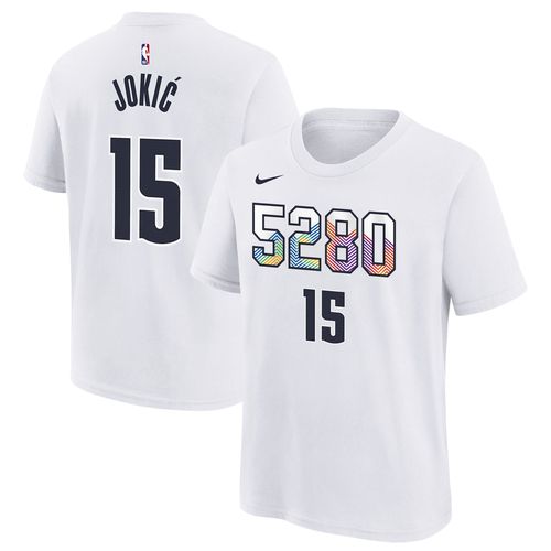 Youth Nikola Jokic White Denver Nuggets 2024/25 City Edition Name & Number T-Shirt