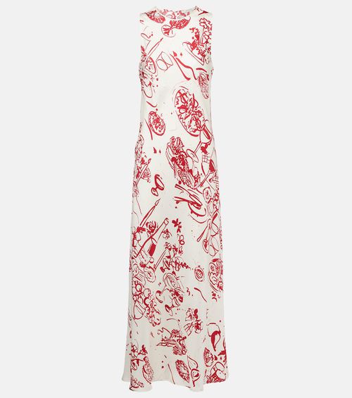 Printed silk maxi dress