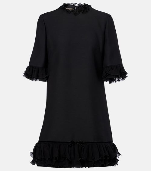 Ruffled silk crêpe minidress