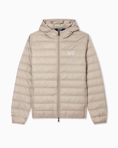 Insulated down jacket with fixed hood Core Identity