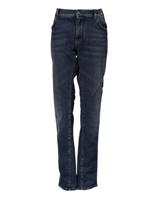 Straight-Cut Denim Jeans — Blue
