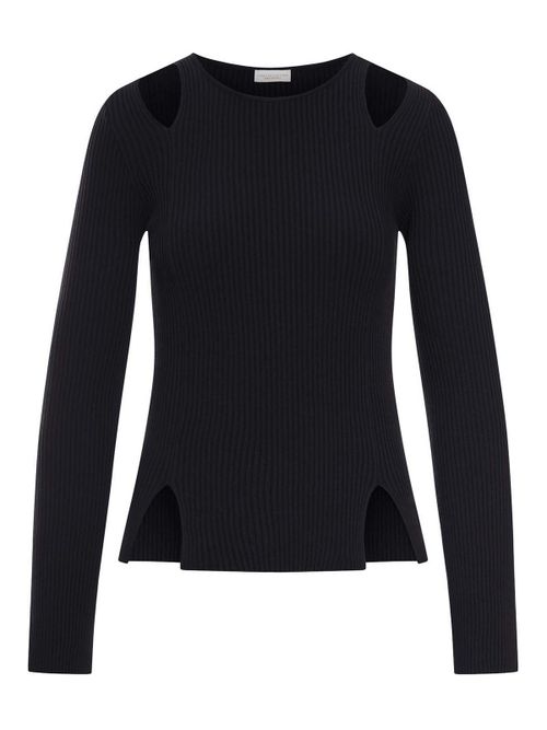 Ribbed Sweater With Cut-Out Inserts