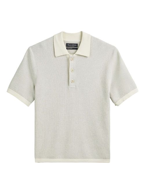 Textured short-sleeve polo shirt - Neutrals