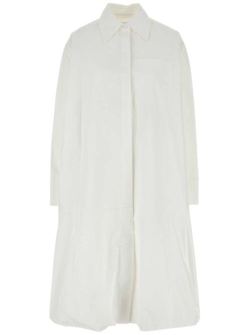 Poplin shirt midi dress - White