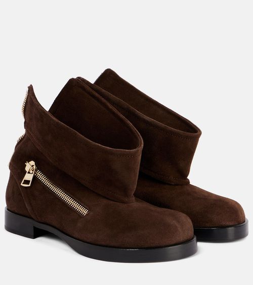 Suede biker boots