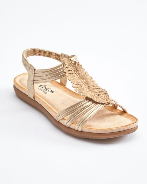 Women's Feather Sandals in Metallic