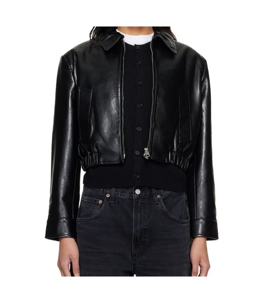 Nahla Cropped Jacket (Recycled Leather)