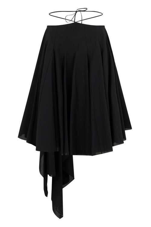 Mini Dress with Ruffles in Lightweight Cotton Blend