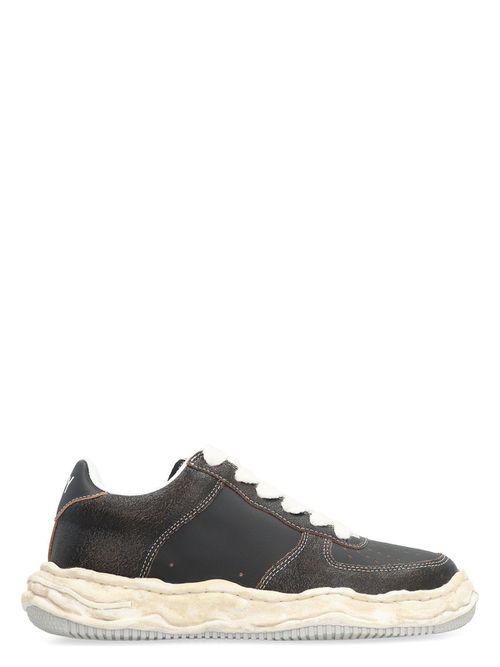 Maison Mihara Yasuhiro Men's Wayne Leather Low-Top Sneakers in Black | Size 42 | A12FW715 Color BLACK
