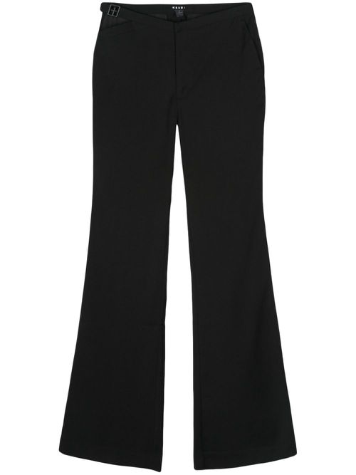Twill flared trousers - Black