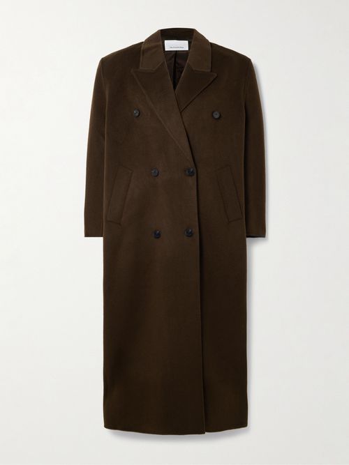 Gaia Double-breasted Wool-blend Coat - Brown