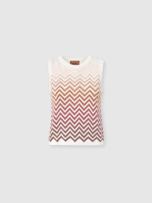 Missoni - Chevron Dégradé Cotton and Viscose Sleeveless Top, Women, Green& Brown