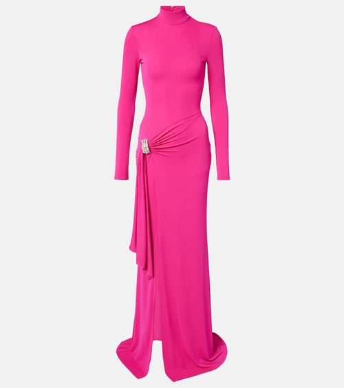 Embellished draped gown