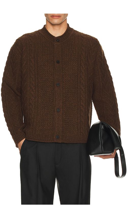 Le17Septembre Twisted Round Neck Cardigan in Brown. 52. Also