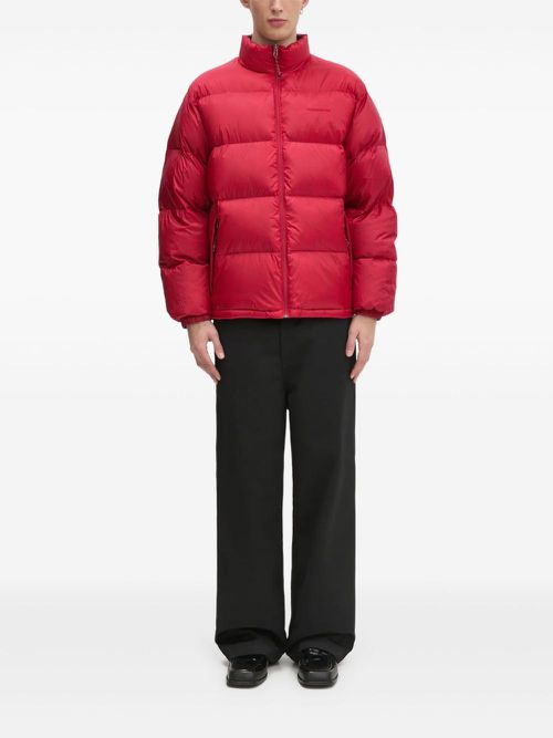 Logo-print padded jacket - Red