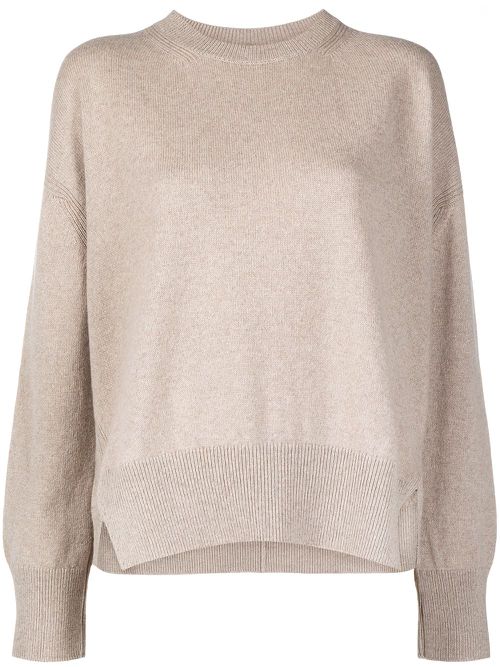Round neck cashmere jumper - Neutrals
